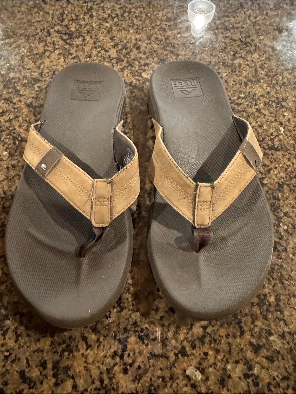 Reef Men's Brown and Tan Casual Flip Flops